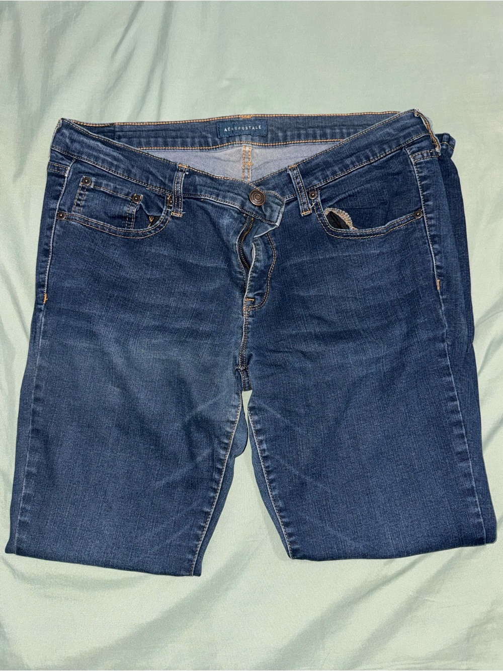 Aeropostale Women's Dark Indigo Straight-Leg Jeans